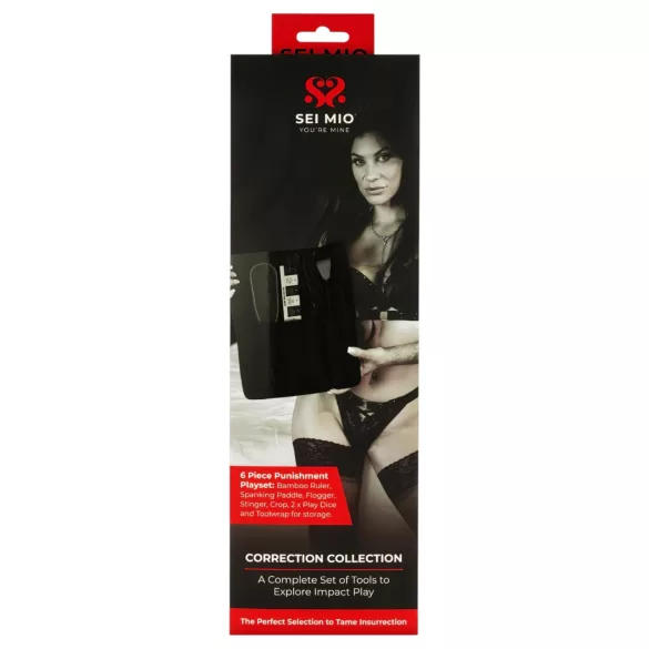 Sei Mio - σετ BDSM τιμωρίας - 5 τεμάχια - μαύρο