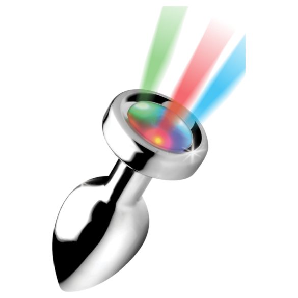 Booty Sparks - φωτιζόμενο πρωκτικό plug - μικρό (ασημί)