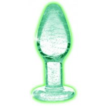   Booty Sparks Glow in the Dark - glass anal dildo (translucent) - large