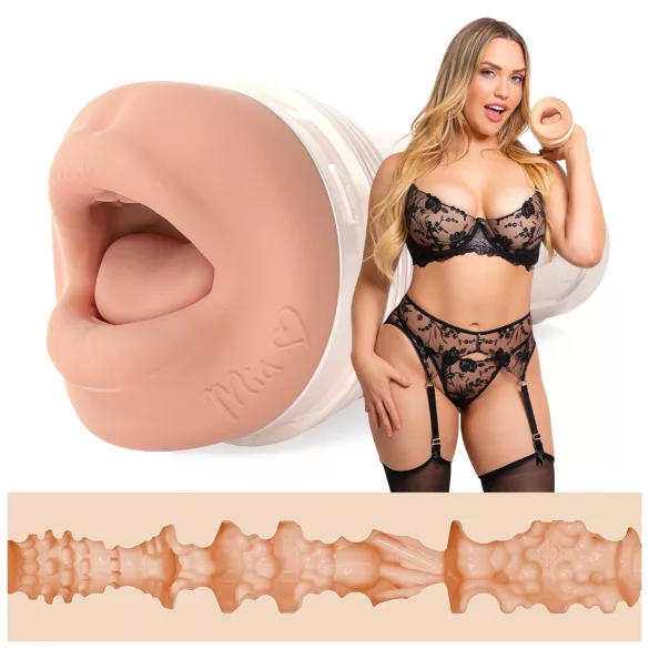 Fleshlight Mia Malkova - στόμα ομοίωμα - ανδρικό αυνανιστής - φυσικό χρώμα