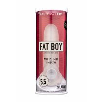   Fat Boy Micro Ribbed - návlek na penis (15 cm) - mléčně bílý