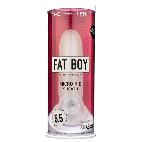 Fat Boy Micro Ribbed - πέος μανίκι (15cm) - λευκό