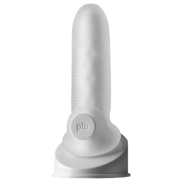 Perfect Fit - Fat Boy Micro Ribbed - προφυλακτικό πέους (15 εκ., λευκό)