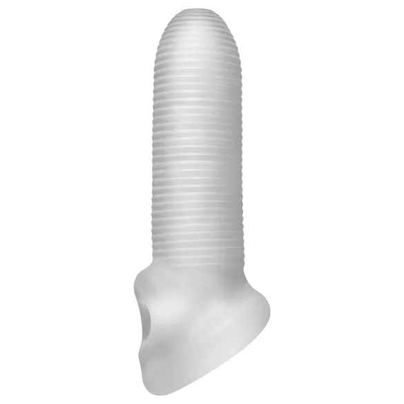 Perfect Fit - Fat Boy Micro Ribbed - προφυλακτικό πέους (15 εκ., λευκό)