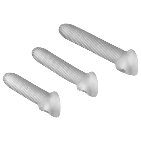 Perfect Fit - Fat Boy Micro Ribbed - προφυλακτικό πέους (15 εκ., λευκό)