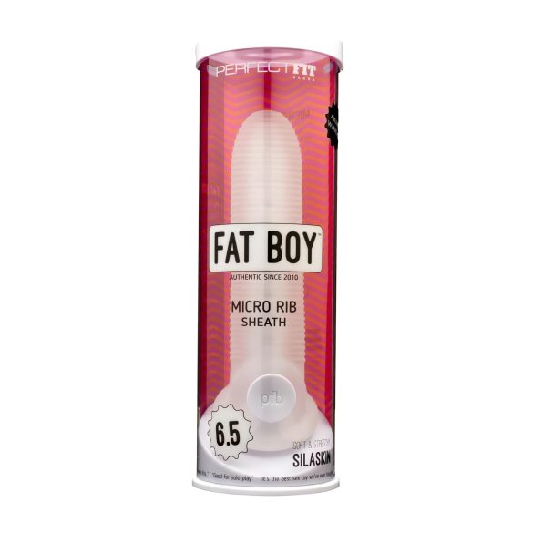 Fat Boy Micro Ribbed - θήκη πέους (17cm) - λευκό