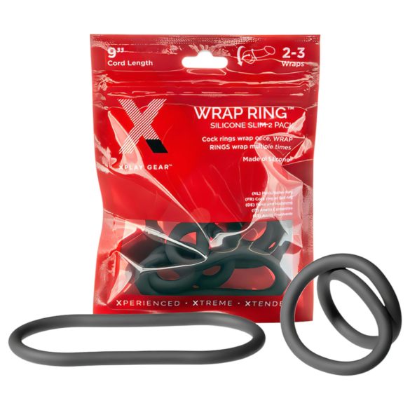 Perfect Fit Slim Wrap 9 - λεπτό δαχτυλίδι πέους - μαύρο (22cm)