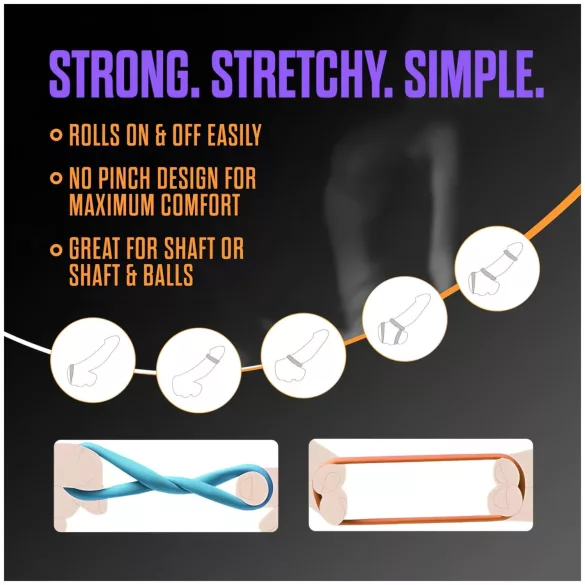 King of the Ring - σετ δαχτυλίδια πέους - πολύχρωμα (6 τεμάχια)