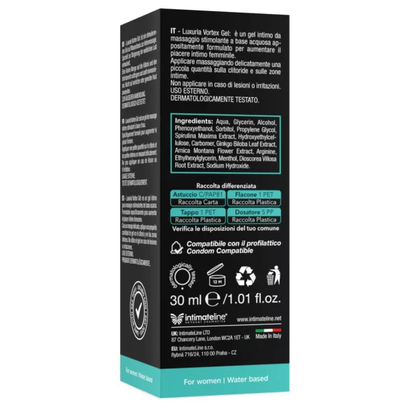 Intimateline Luxuria Vortex - διεγερτικό τζελ για γυναίκες με δροσιστική δράση (30 ml)