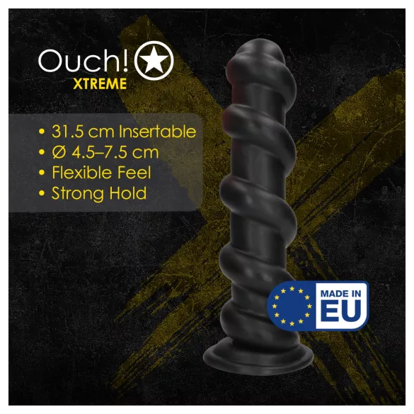 Ouch! Hole Driller - γιγάντιο πρωκτικό βύσμα (μαύρο) - 31,5 εκ.