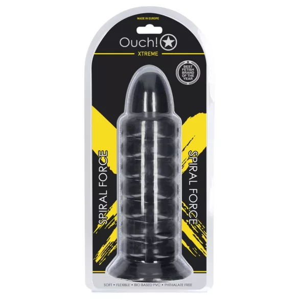 Ouch! Spiral Force - σπειροειδές πρωκτικό βύσμα (μαύρο) - 23,5 cm