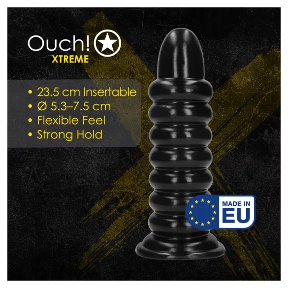Ouch! Spiral Force - σπειροειδές πρωκτικό βύσμα (μαύρο) - 23,5 cm