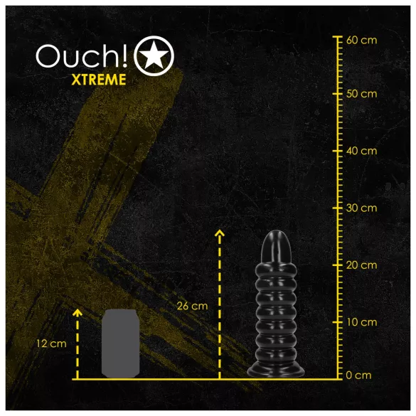 Ouch! Spiral Force - σπειροειδές πρωκτικό βύσμα (μαύρο) - 23,5 cm