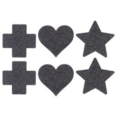   Le Désir - σετ αυτοκόλλητα θηλής - 3 ζευγάρια - μαύρο