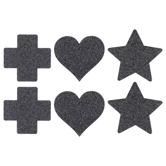 Le Désir - σετ αυτοκόλλητα θηλής - 3 ζευγάρια - μαύρο