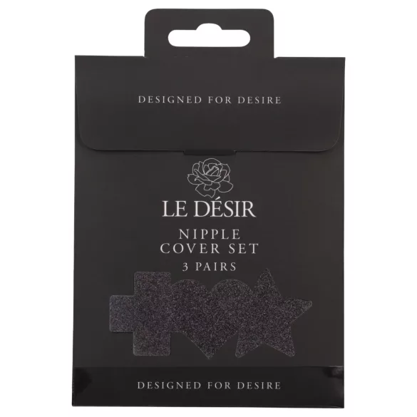 Le Désir - σετ αυτοκόλλητα θηλής - 3 ζευγάρια - μαύρο