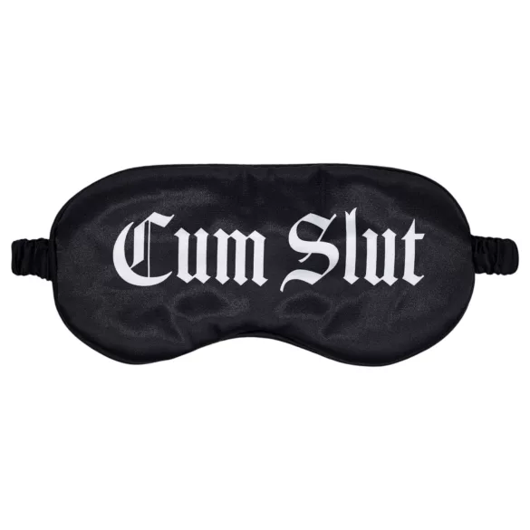 Ouch! - σατέν μάσκα ύπνου με την επιγραφή «Cum Slut» (μαύρη)