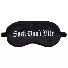   Ouch! - σατέν μάσκα ματιών με την επιγραφή "Suck Don't Bite" (μαύρη)