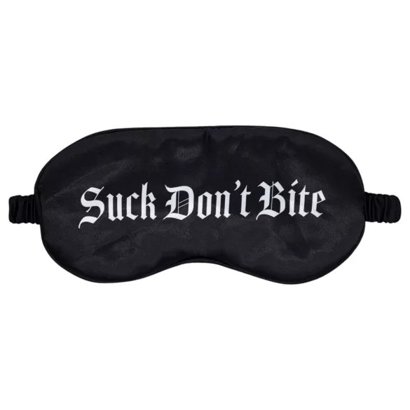 Ouch! - σατέν μάσκα ματιών με την επιγραφή "Suck Don't Bite" (μαύρη)