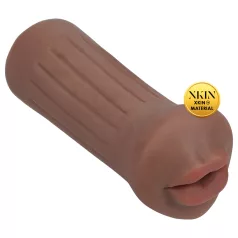   XKIN - τεχνητό στόμα onahole - S (σκούρο φυσικό)