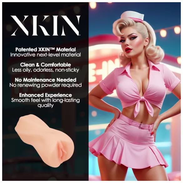 XKIN Cutie Darla - ρεαλιστικός τεχνητός κόλπος μαλακτικό (φυσικό χρώμα)