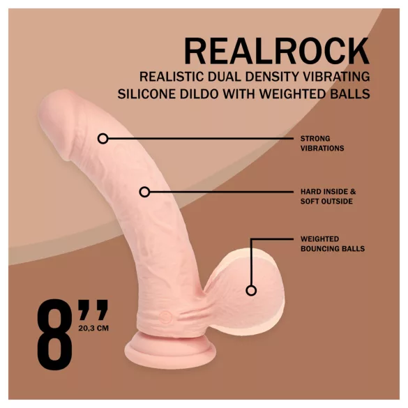 RealRock - δονητής διπλής πυκνότητας ρεαλιστικός (σε χρώμα δέρματος) - 20 εκ.
