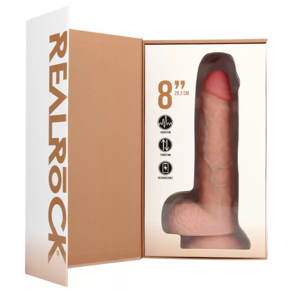 RealRock - δονούμενο ομοίωμα με βεντούζα - δέρμα 20,5cm