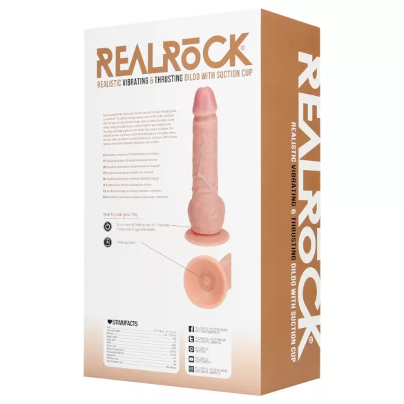 RealRock - δονούμενο ομοίωμα με βεντούζα - δέρμα 20,5cm