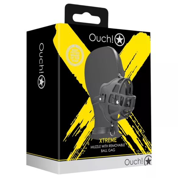 Ouch! - σέξι φίμωτρο με εσωτερική μπάρα στόματος - μαύρο