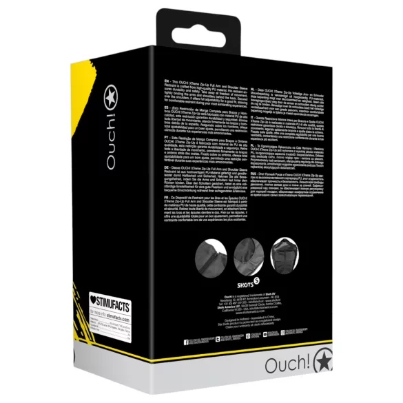 Ouch! - δετάρια χεριών πίσω - δερμάτινα - μαύρο