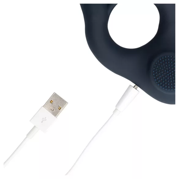 Loveline - δαχτυλίδι πέους με δόνηση & διέγερση κλειτορίδας - γκρι