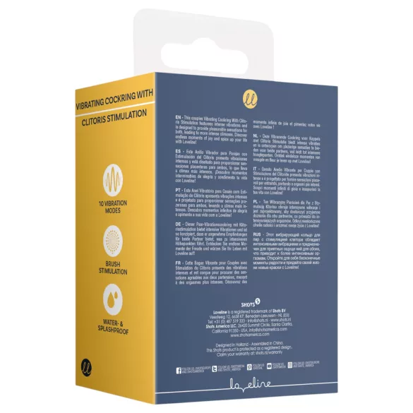 Loveline - δαχτυλίδι πέους με δόνηση & διέγερση κλειτορίδας - γκρι