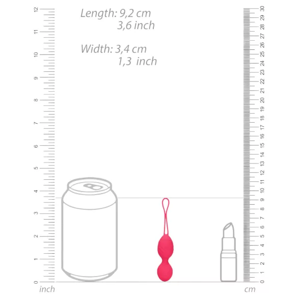 Loveline - δονητική μπάλα kegel με ραβδώσεις - ροζ