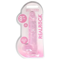   REALROCK - διάφανο ρεαλιστικό dildo - ροζ (19cm)