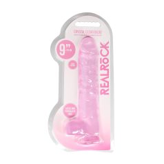   REALROCK - διάφανο ρεαλιστικό dildo - ροζ (22cm)