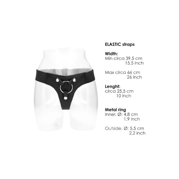 RealRock Elastic - ζώνη για strapon - μαύρο - unisex