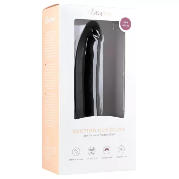 Easytoys - δονητής με βεντούζα - σιλικόνη 21cm - μαύρο