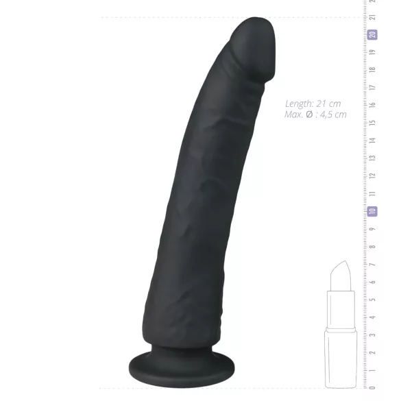 Easytoys - δονητής με βεντούζα - σιλικόνη 21cm - μαύρο
