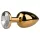 Easytoys Metal No.1 - χρυσό κωνικό πρωκτικό βύσμα με λευκή πέτρα (2,5 cm)