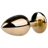 Easytoys Metal No.1 - χρυσό κωνικό πρωκτικό βύσμα με λευκή πέτρα (2,5 cm)
