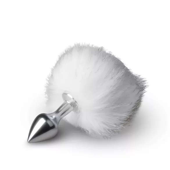 EasyToys Bunny NO1 - μεταλλικό πρωκτικό βύσμα με ουρά κουνελιού (ασημί-λευκό)