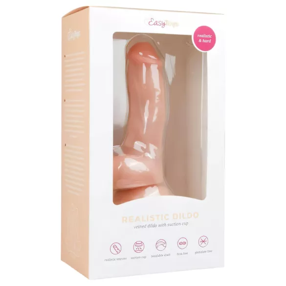 Easytoys - δονητής με όρχεις και βεντούζα - ρεαλιστικός δέρμα 15cm