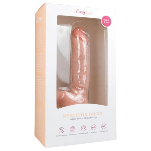 Easytoys - δονητής με βεντούζα & όρχεις (22,5cm) - φυσικός