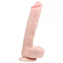   Easytoys - δονητής με όρχεις & βεντούζα - 26,5cm - φυσικό χρώμα