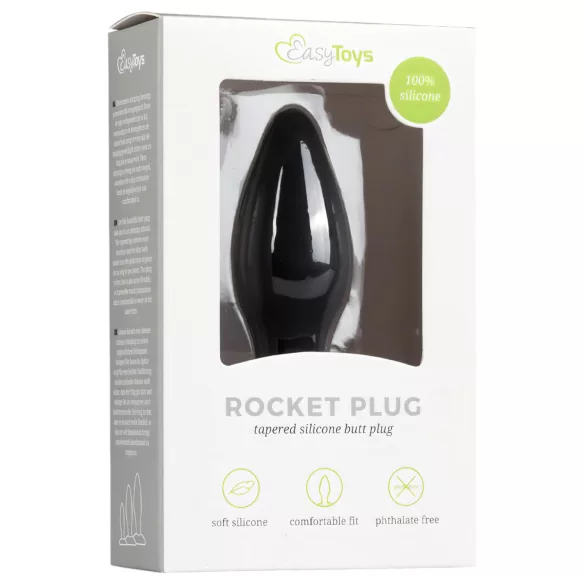 Easytoys - πρωκτική σφήνα σιλικόνης - μικρό μέγεθος - μαύρο
