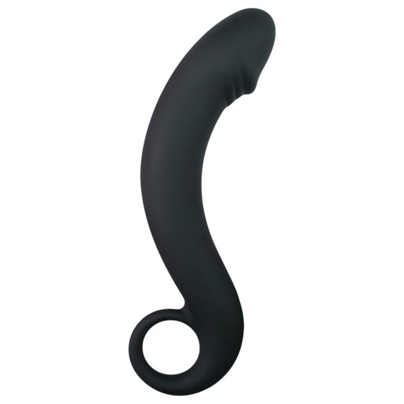 EasyToys Curved Dong - καμπύλο σιλικονούχο πρωκτικό ομοίωμα (μαύρο)