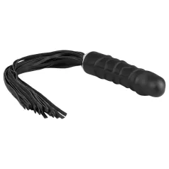   Easytoys - μαστίγιο flogger και σιλικονένιο dildo 2 σε 1 - μαύρο
