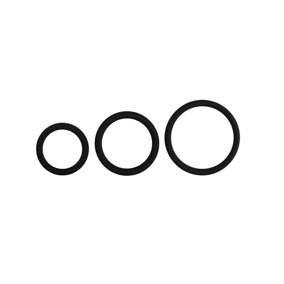 Easytoys - σετ σιλικονούχου δαχτυλιδιού πέους - 3 τεμαχίων (μαύρο)