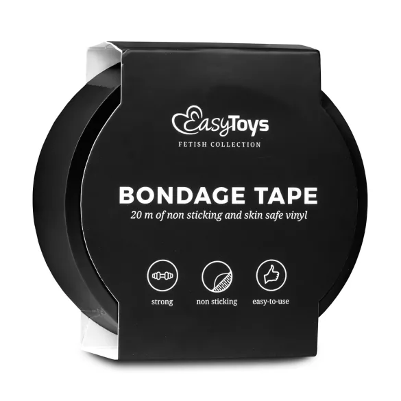Easytoys - αυτοκόλλητη ταινία bondage - μαύρη - 20 μέτρα