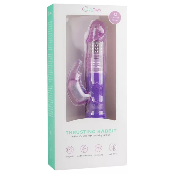 EasyToys Bunny - δονητής με ώθηση και περιστροφή (μωβ)
